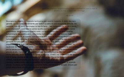 «Mi chiedevo se lei potesse darmi un’idea su qualcosa da fare», la richiesta di aiuto di una donna che vuole, deve combattere