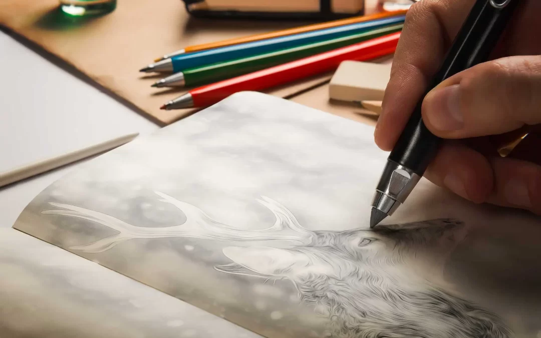 Il cervo nella neve: una coloring page che ci riporta alle origini