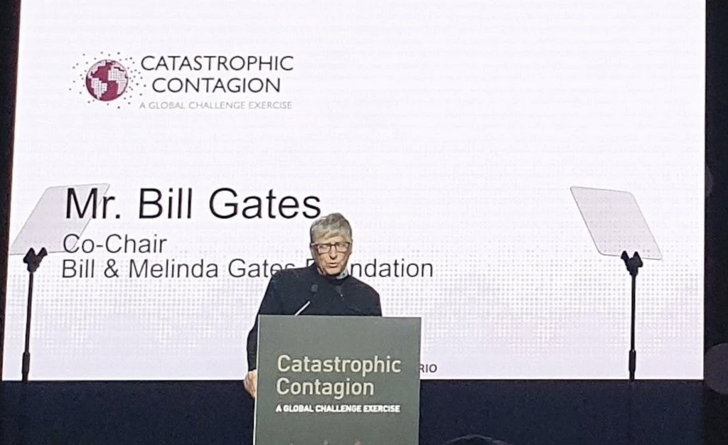 Bill Gates durante il catastrophic contagion