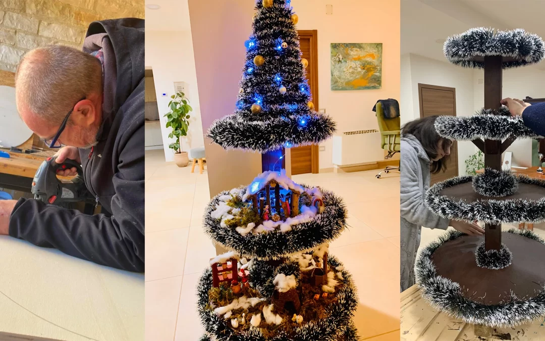 Albero di Natale fai-da-te con Presepe incorporato