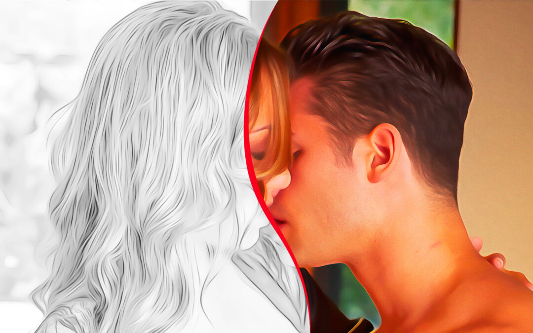 Il Bacio: coloring page tutorial