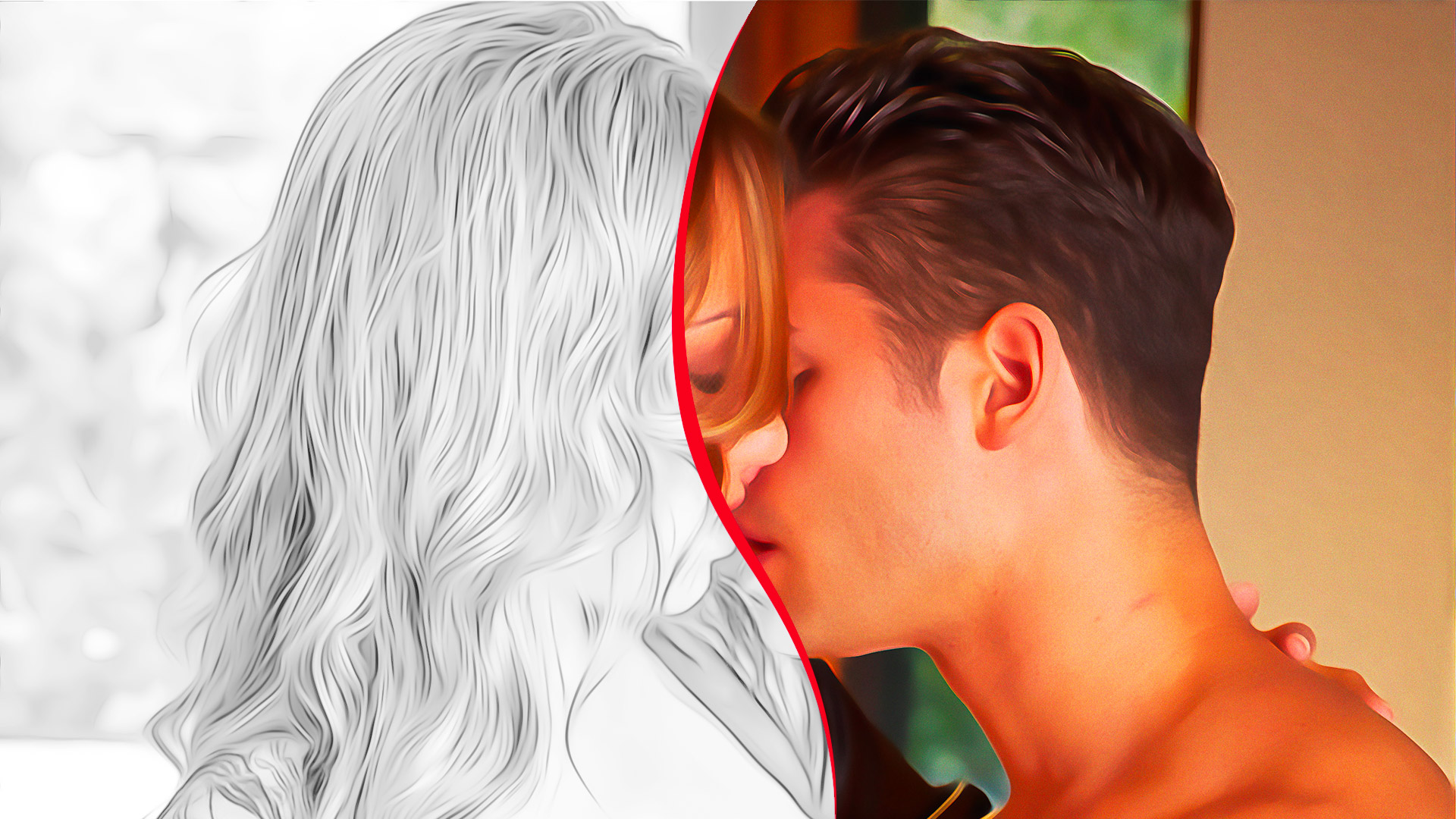 Il bacio, coloring page tutorial