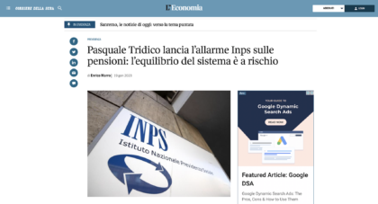 Pensioni: l'equilibrio del sistema è a rischio