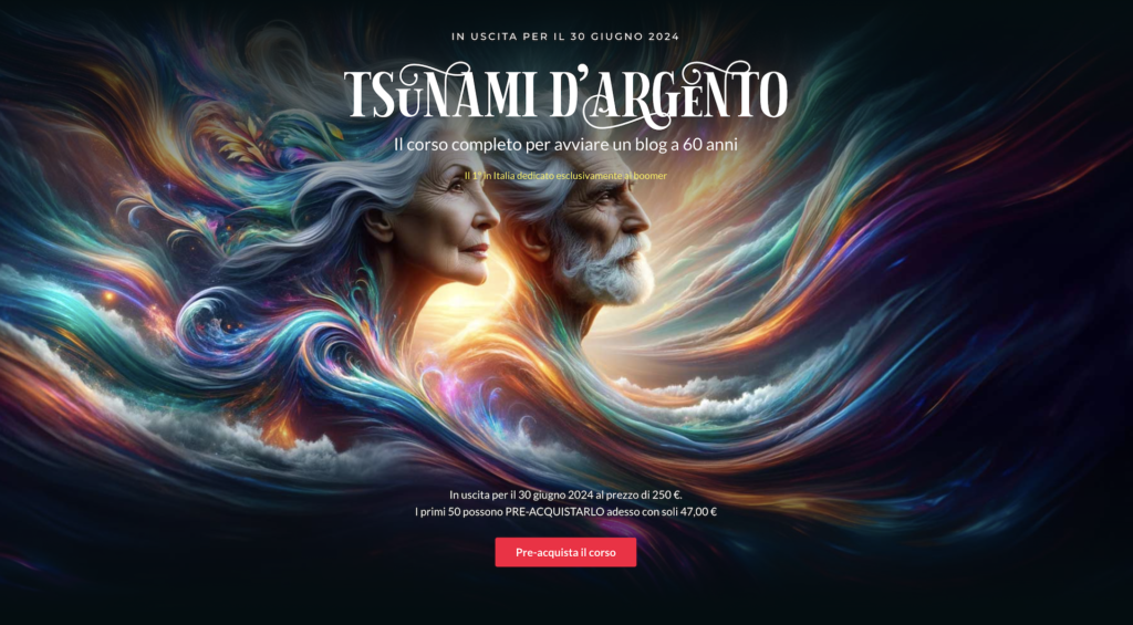 Screenshot pagina Tsunami d'argento
