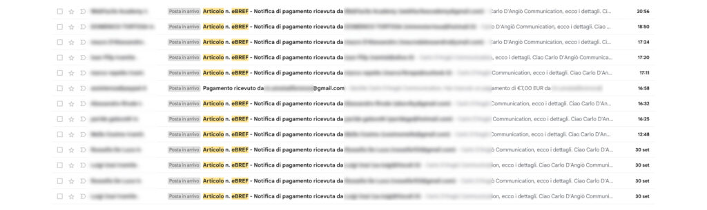 Screenshot vendite rapid ebook formula